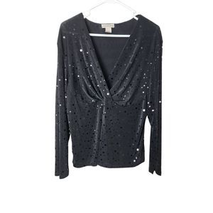 Notations Black XL Blose with Circle Sequins